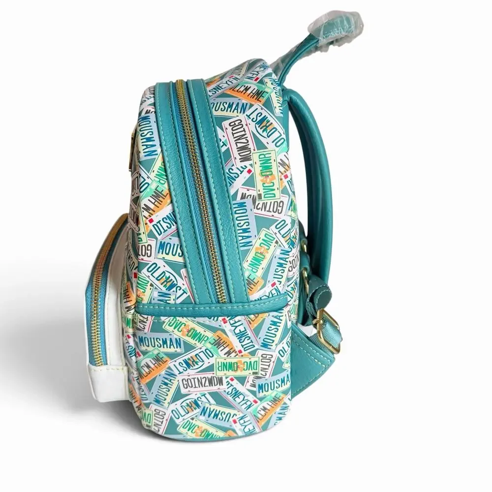 Disney Parks Loungefly Old Key West Resort Mini Backpack FL Orange License Plate